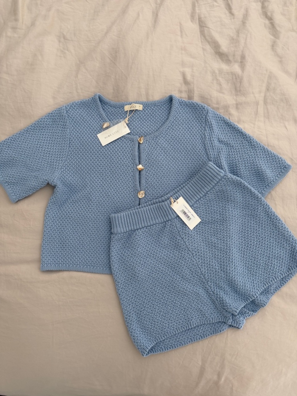 ELCE SWIM Florent top and shorts Set in Amalfi Blue size S *NWT